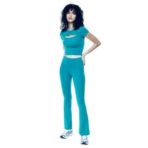 * NEW Artizia TNA High Rise Atmosphere Flare Legging in Teal Blue Size S